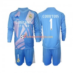 Maillot Domicile Real Madrid Gardien Thibaut Courtois 1 2024-2025 Manches Longues Jeune Enfant(+shorts)