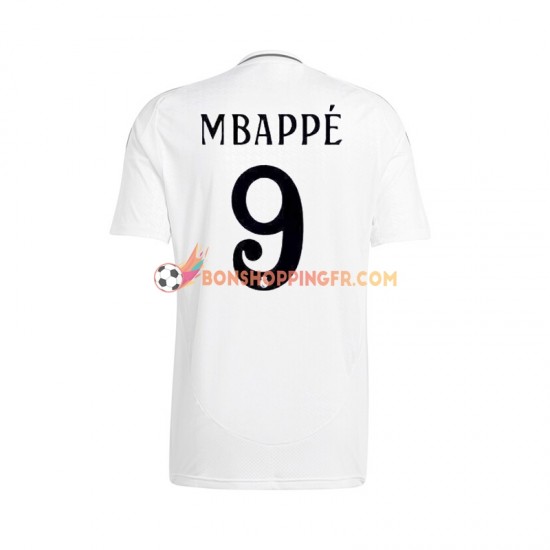 Maillot Domicile Real Madrid Kylian Mbappe 9 2024-2025 Manches Courtes Homme
