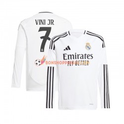 Maillot Domicile Real Madrid Vinicius Junior 7 2024-2025 Blanc Manches Longues Homme