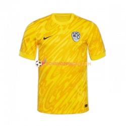 Maillot Domicile Slovénie Gardien Euro 2024 Jaune Manches Courtes Homme