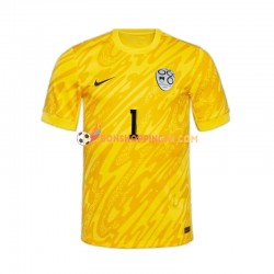 Maillot Domicile Slovénie Gardien Jan Oblak 1 Euro 2024 Jaune Manches Courtes Homme