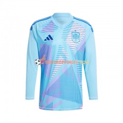 Maillot Extérieur Espagne Gardien Euro 2024 Bleu Manches Longues Homme
