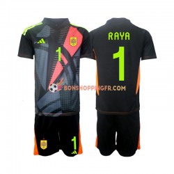 Maillot Extérieur Espagne Gardien David Raya 1 Euro 2024 Manches Courtes Jeune Enfant(+shorts)