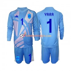 Maillot Domicile Espagne Gardien David Raya 1 Euro 2024 Manches Longues Jeune Enfant(+shorts)