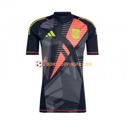 Maillot Domicile Espagne Gardien Euro 2024 Noir Manches Courtes Homme