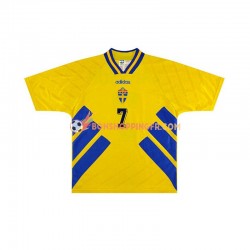 Maillot Rétro Domicile Suède Henrik Larsson 7 1994 Manches Courtes Homme