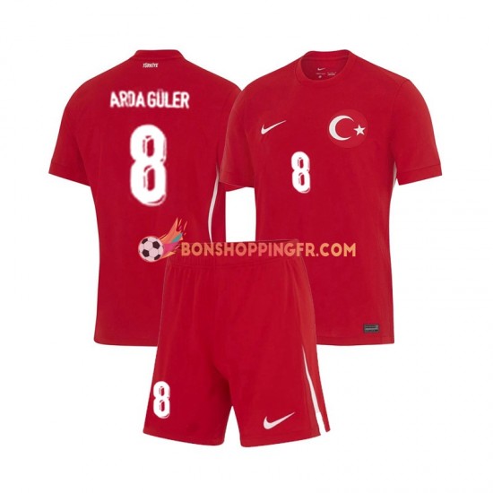 Maillot Extérieur Turquie Arda Guler 8 Euro 2024 Manches Courtes Jeune Enfant(+shorts)