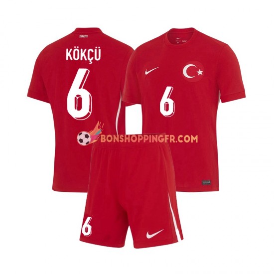 Maillot Extérieur Turquie Orkun Kokcu 6 Euro 2024 Manches Courtes Jeune Enfant(+shorts)