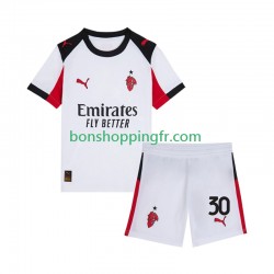Maillot Extérieur AC Milan Ardon Jashari 30 2025-2026 Manches Courtes Jeune Enfant(+shorts)
