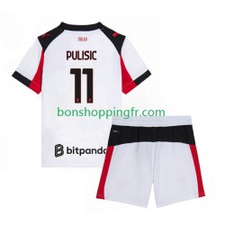 Maillot Extérieur AC Milan Christian Pulisic 11 2025-2026 Manches Courtes Jeune Enfant(+shorts)