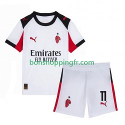 Maillot Extérieur AC Milan Christian Pulisic 11 2025-2026 Manches Courtes Jeune Enfant(+shorts)