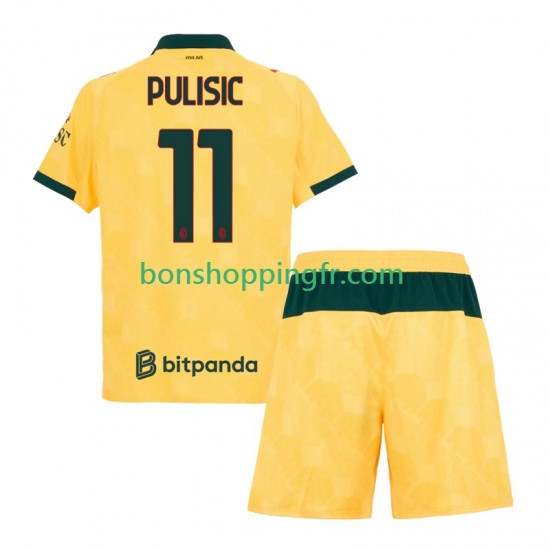 Maillot 3ème AC Milan Christian Pulisic 11 2025-2026 Manches Courtes Jeune Enfant(+shorts)
