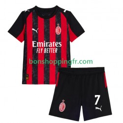 Maillot Domicile AC Milan Santiago Gimenez 7 2025-2026 Manches Courtes Jeune Enfant(+shorts)