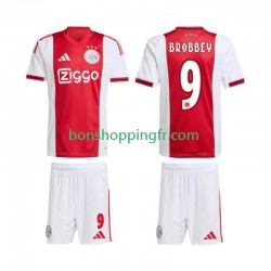 Maillot Domicile Ajax Amsterdam Brian Brobbey 9 2025-2026 Manches Courtes Jeune Enfant(+shorts)