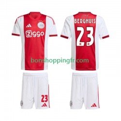 Maillot Domicile Ajax Amsterdam Steven Berghuis 23 2025-2026 Manches Courtes Jeune Enfant(+shorts)