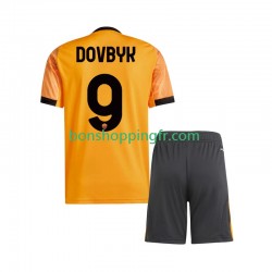 Maillot Extérieur AS Rome Artem Dovbyk 9 2025-2026 Manches Courtes Jeune Enfant(+shorts)