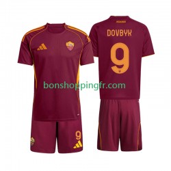 Maillot Domicile AS Rome Artem Dovbyk 9 2025-2026 Manches Courtes Jeune Enfant(+shorts)