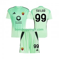 Maillot Extérieur 4ème AS Rome Gardien Mile Svilar 99 2025-2026 Manches Courtes Jeune Enfant(+shorts)