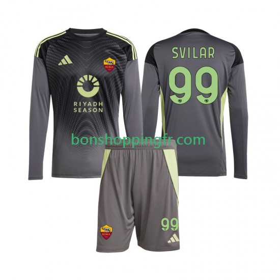 Maillot Domicile AS Rome Gardien Mile Svilar 99 2025-2026 Manches Longues Jeune Enfant(+shorts)