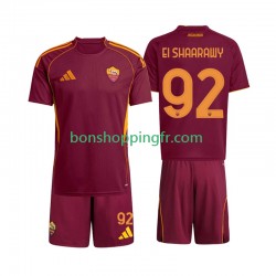 Maillot Domicile AS Rome Stephan El Shaarawy 92 2025-2026 Manches Courtes Jeune Enfant(+shorts)