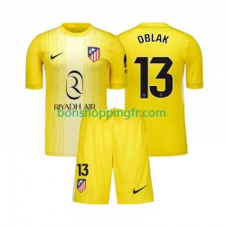 Maillot Domicile Atlético Madrid Gardien Jan Oblak 13 2025-2026 Manches Courtes Jeune Enfant(+shorts)