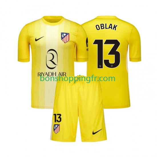 Maillot Domicile Atlético Madrid Gardien Jan Oblak 13 2025-2026 Manches Courtes Jeune Enfant(+shorts) Maillot Domicile Atlético Madrid Gardien Jan Oblak 13 2025-2026 Manches Courtes Jeune Enfant(+shorts)
