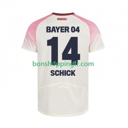 Maillot Extérieur Bayer 04 Leverkusen Patrik Schick 14 2025-2026 Manches Courtes Homme