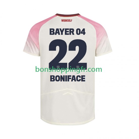 Maillot Extérieur Bayer 04 Leverkusen Victor Boniface 22 2025-2026 Manches Courtes Homme Maillot Extérieur Bayer 04 Leverkusen Victor Boniface 22 2025-2026 Manches Courtes Homme