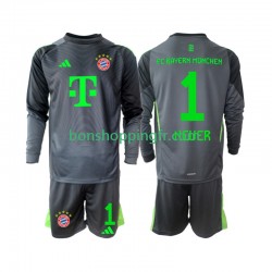 Maillot Extérieur Bayern Munich Gardien Neuer 1 2025-2026 Manches Longues Jeune Enfant(+shorts)
