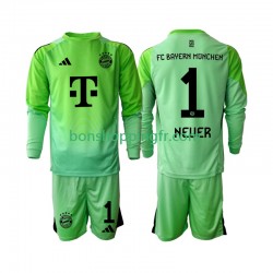 Maillot Domicile Bayern Munich Gardien Neuer 1 2025-2026 Manches Longues Jeune Enfant(+shorts)