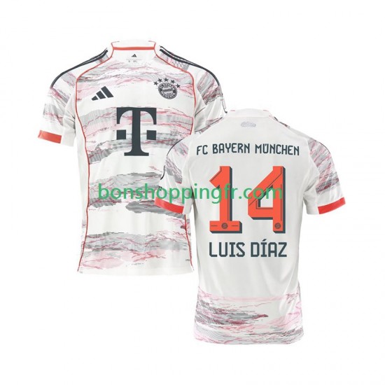 Maillot Extérieur Bayern Munich Luis Diaz 14 2025-2026 Manches Courtes Homme Maillot Extérieur Bayern Munich Luis Diaz 14 2025-2026 Manches Courtes Homme