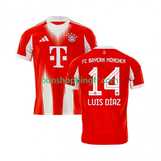 Maillot Domicile Bayern Munich Luis Diaz 14 2025-2026 Manches Courtes Homme Maillot Domicile Bayern Munich Luis Diaz 14 2025-2026 Manches Courtes Homme