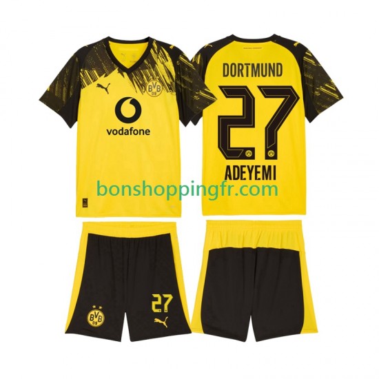 Maillot Domicile Borussia Dortmund Karim Adeyemi 27 2025-2026 Manches Courtes Jeune Enfant(+shorts)
