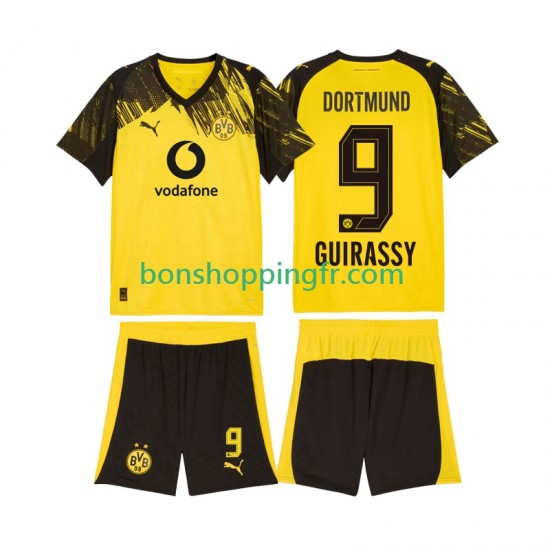 Maillot Domicile Borussia Dortmund Serhou Guirassy 9 2025-2026 Manches Courtes Jeune Enfant(+shorts)