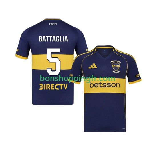 Maillot Domicile CA Boca Juniors Rodrigo Battaglia 5 2025-2026 Manches Courtes Homme Maillot Domicile CA Boca Juniors Rodrigo Battaglia 5 2025-2026 Manches Courtes Homme