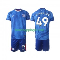Maillot Domicile Chelsea Alejandro Garnacho 49 2025-2026 Manches Courtes Jeune Enfant(+shorts)