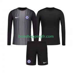 Maillot Domicile Chelsea Gardien 2025-2026 Manches Longues Jeune Enfant(+shorts)