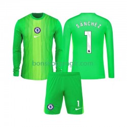 Maillot Extérieur Chelsea Gardien Robert Sanchez 1 2025-2026 Manches Longues Jeune Enfant(+shorts)