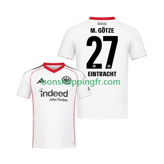 Maillot Extérieur Eintracht Frankfurt Mario Gotze 27 2025-2026 Manches Courtes Homme Maillot Extérieur Eintracht Frankfurt Mario Gotze 27 2025-2026 Manches Courtes Homme
