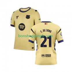 Maillot Extérieur FC Barcelone Frenkie de Jong 21 Champions League 2025-2026 Manches Courtes Homme