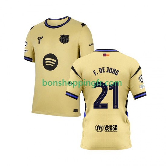 Maillot Extérieur FC Barcelone Frenkie de Jong 21 Champions League 2025-2026 Manches Courtes Homme Maillot Extérieur FC Barcelone Frenkie de Jong 21 Champions League 2025-2026 Manches Courtes Homme
