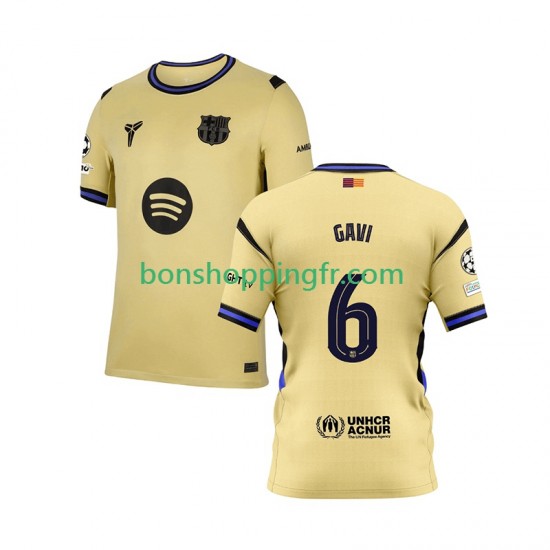 Maillot Extérieur FC Barcelone Gavi 6 Champions League 2025-2026 Manches Courtes Homme Maillot Extérieur FC Barcelone Gavi 6 Champions League 2025-2026 Manches Courtes Homme