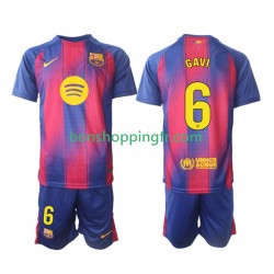 Maillot Domicile FC Barcelone Gavi 6 2025-2026 Manches Courtes Jeune Enfant(+shorts)