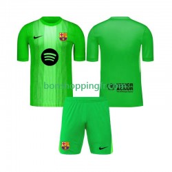 Maillot Domicile FC Barcelone Gardien 2025-2026 Manches Courtes Jeune Enfant(+shorts)