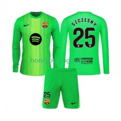 Maillot Domicile FC Barcelone Gardien Szczesny 25 2025-2026 Manches Longues Jeune Enfant(+shorts)