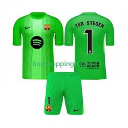 Maillot Domicile FC Barcelone Gardien Ter Stegen 1 2025-2026 Manches Courtes Jeune Enfant(+shorts)