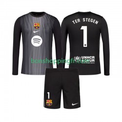 Maillot 3ème FC Barcelone Gardien Ter Stegen 1 2025-2026 Manches Longues Jeune Enfant(+shorts)