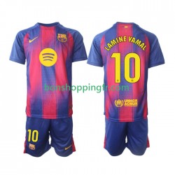 Maillot Domicile FC Barcelone Lamine Yamal 10 2025-2026 Manches Courtes Jeune Enfant(+shorts)