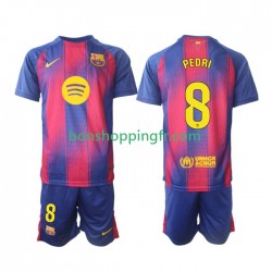 Maillot Domicile FC Barcelone Pedri 8 2025-2026 Manches Courtes Jeune Enfant(+shorts)