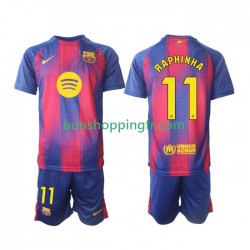 Maillot Domicile FC Barcelone Raphinha 11 2025-2026 Manches Courtes Jeune Enfant(+shorts)